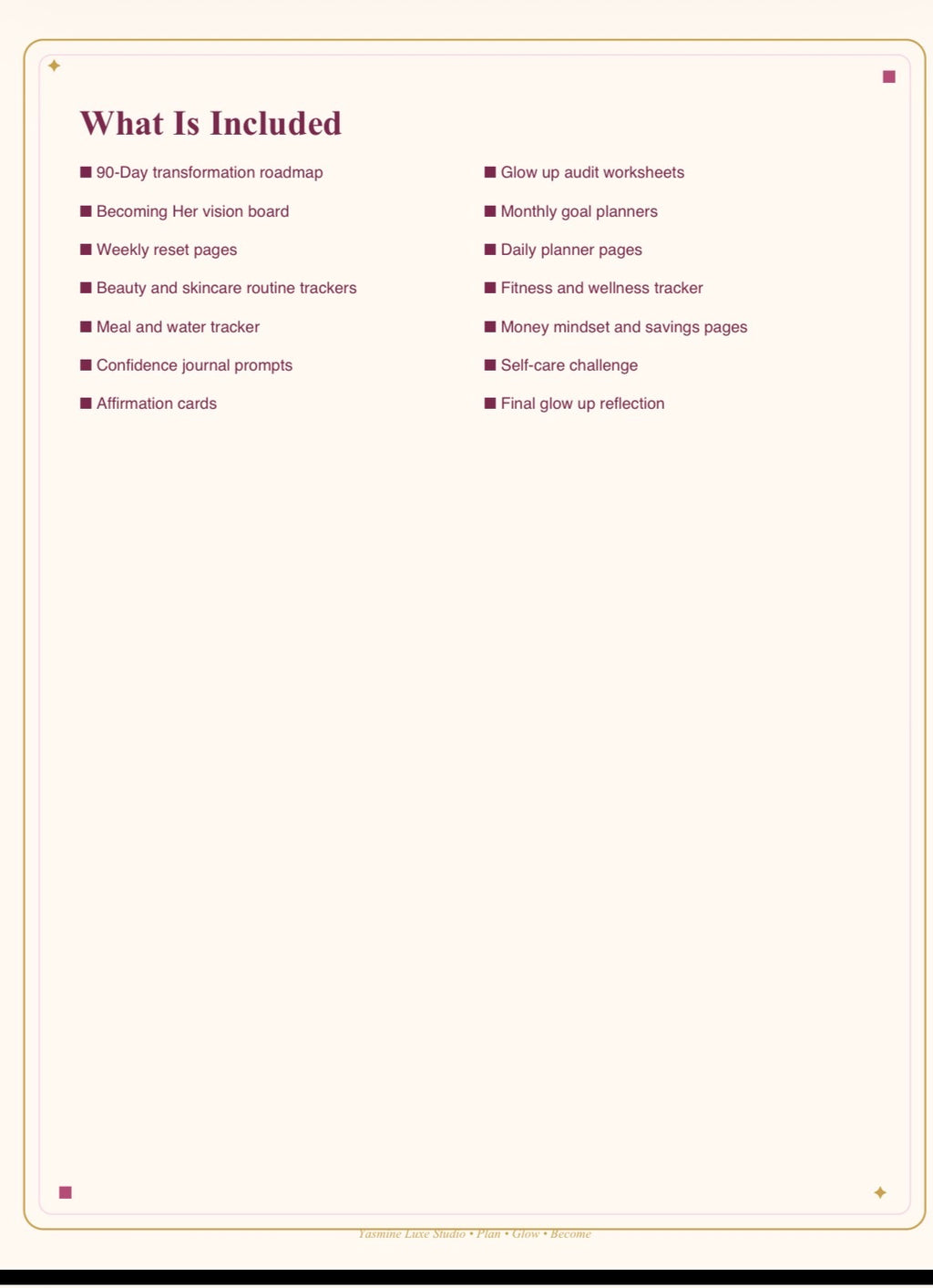 The Becoming Her™: 90-Day Glow Up Planner