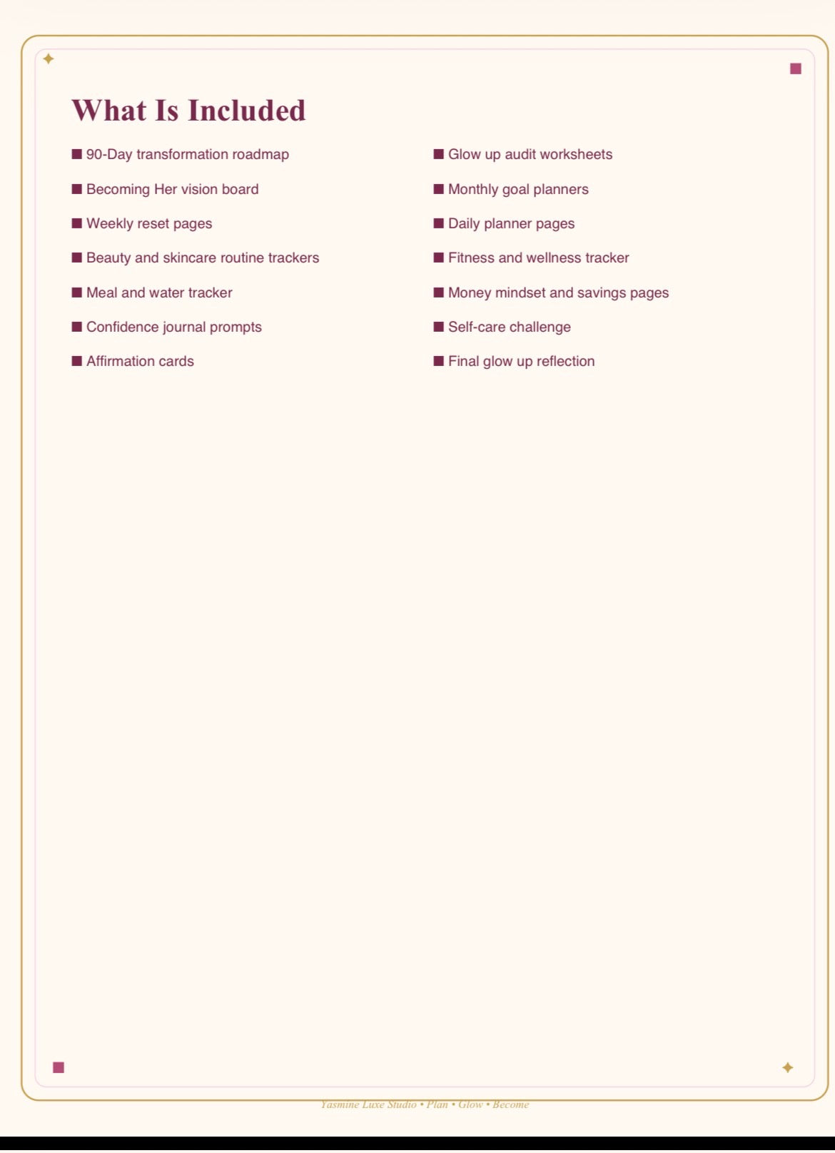 The Becoming Her™: 90-Day Glow Up Planner