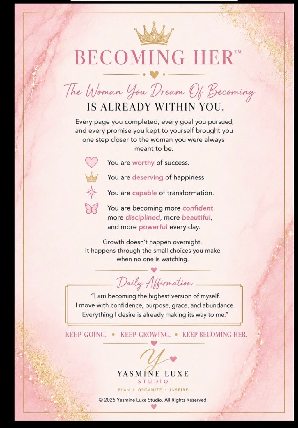 The Becoming Her™: 90-Day Glow Up Planner
