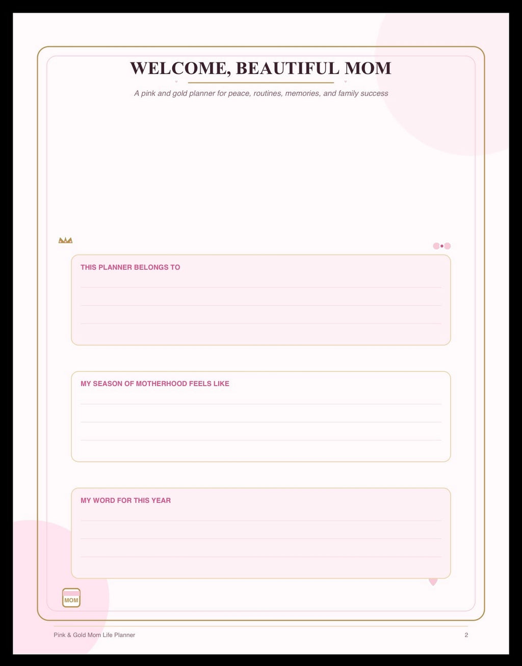 Mom Life Planner